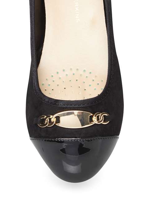 wide fit Black 'Wixy' Hardware Pumps